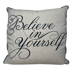 Newport Layton Believe in Yourself Pillow Cotton Linen Look Feather Insert 20x20